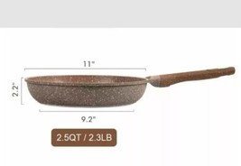 CAROTE ~ 11&quot; Frying Pan ~ BROWN Granite ~ ALL Stovetops ~ Non-Stick ~ Aluminum - £33.71 GBP