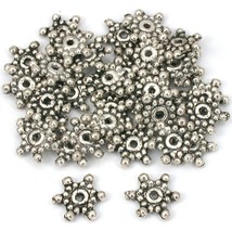 Bali Spacer Flower Beads Antique Silver Plated 12mm 30Pcs Approx. - £5.63 GBP
