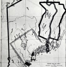 1970 Map Maine Charter From King James I Art Print Vintage 1620 Gorges - £23.16 GBP