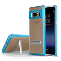 For Samsung Galaxy S8 Transparent Bumper Case w/ Kick Stand BLUE - £4.68 GBP