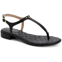 Charter Club Women Flat Slingback Sandals Carinna Size US 9M Black Faux Leather - £21.92 GBP