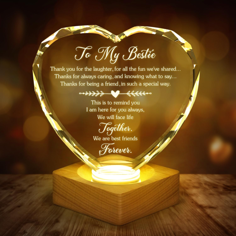 Best Gift to My Bestie 3D Illusion Lamp, 3D Crystal Night Light Gift for Friend