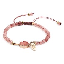 Artilady Natural Stone Bracelets for women Rope Chain Bracelet Handmade Quartz J - $13.14