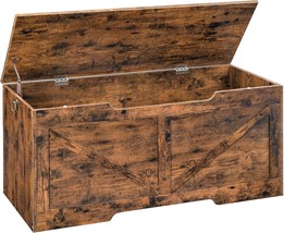 Hoobro Storage Bench, 43.3” Retro Wooden Storage Chest With U-Shaped Cut-Out - $156.15