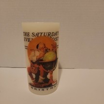 Norman Rockwell The Saturday Evening Post  Christmas Flameless Pillar Candle - £7.58 GBP