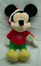 Disney Baby HOLIDAY CHRISTMAS MICKEY MOUSE W/ CRINKLE 19&quot; Plush STUFFED ... - £14.41 GBP