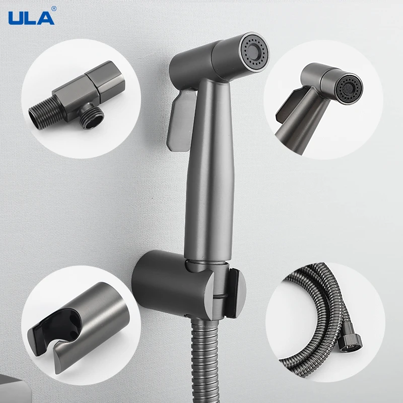 House Home ULA A Grey Portable Bidet Faucet Sprayer Stainless Steel TAet Bidet f - £34.37 GBP