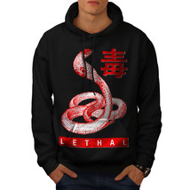 Wellcoda Deadly Cobra Bite Mens Hoodie, Lethal Casual Hooded Sweatshirt - £25.95 GBP+