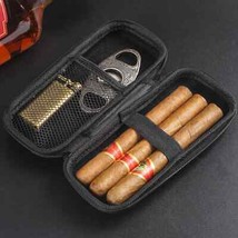 DEJAYA EVA Cigar Box Small Cigarettes Cutter Lighter Case Portable 6PCS Cigarro - £9.69 GBP