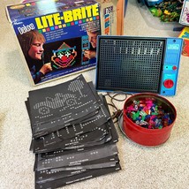 Hasbro Lite-Brite #5456 Vintage Blue Original Deluxe w/ Pegs &amp; Sheets Tested/Wor - £41.42 GBP
