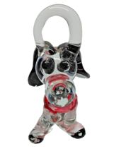 Vintage Lucite 1.75&quot; Beagle Snoopy Dog Christmas Ornament Charm Figurine 1970&#39;s - £15.26 GBP