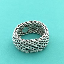 Size 8 Tiffany &amp; Co Mens Unisex Silver Somerset Mesh Weave Flexible Dome... - $269.95