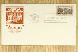 US Postal History Cachet Cover FDC 1956 WHEATLAND Home of James Buchanan - £9.93 GBP