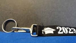 2023 GRADUATION GRADUATE GRAD BLACK &amp; WHITE LANYARD W/ KEY RING AND CLAS... - $7.04
