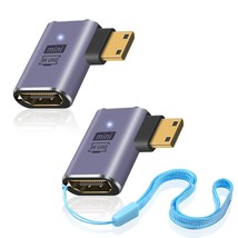 8K Right Angled Mini Hdmi To Hdmi Adapter, 90 Degree Mini Hdmi Adapter, 48Gbps M - £15.97 GBP