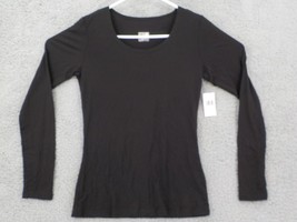 32 Degrees Heat Womens Sgl Shirt Sz M Long Sleeve Scoop Neck Black Stretch Nwd - £7.98 GBP