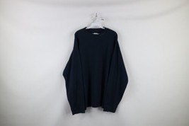 Vintage Columbia Mens Size Large Spell Out Mock Neck Fleece Sweater Navy Blue - $44.50