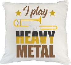 Make Your Mark Design I Play Heavy Metal. Clever White Pillow Cover for ... - $24.74+