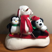 Hallmark Jingle Pals Snowman Sleigh Ride Musical Animated Sled Penguin D... - £14.13 GBP