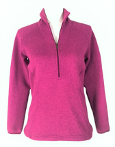Lands End Womens Sz XS Half Zip Sweater Knit Fleece Pullover Berry Pink  - £27.87 GBP