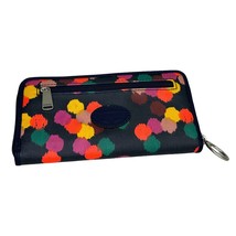 Fossil Wallet Clutch Zip Around  Navy Confetti Beautiful Teal Inside Durable  - £19.77 GBP