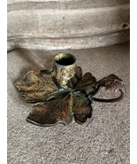 Vintage French Brass Candle Holder in Leaf Shape with Beautiful Natural ... - $1,244.71 MXN