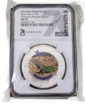 2022 Islas Cook S$5 Serie De Animales Oklahoma Calificado Por NGC Como MS-70 - $137.20