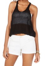 Hooked Up by IOT Juniors Sleeveless Knit Mesh Top,Black,X-Small - £20.10 GBP
