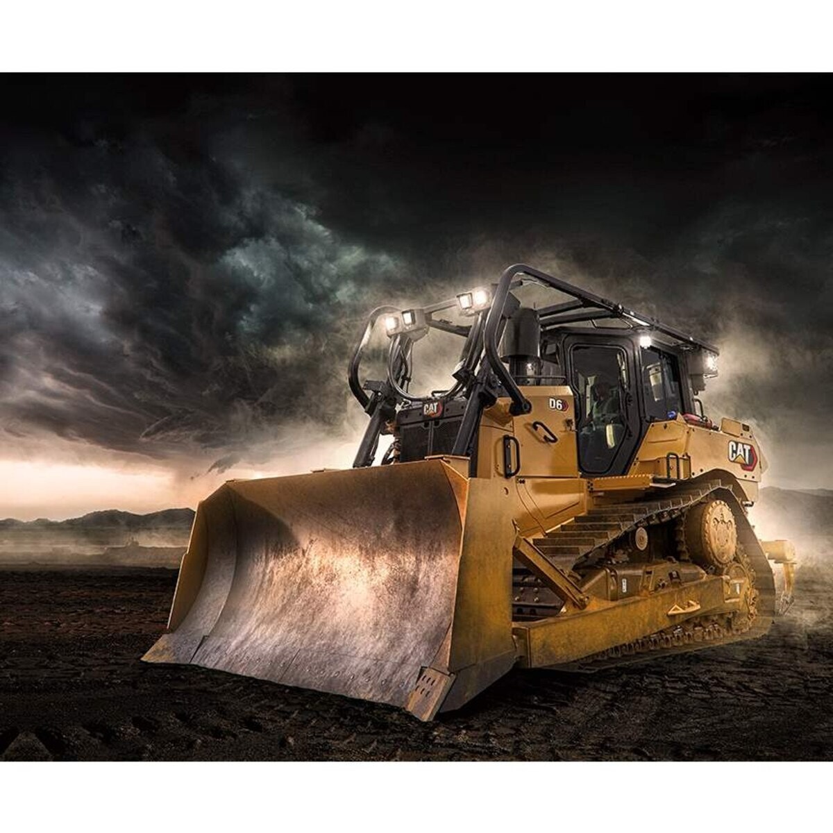 36&quot; X 44&quot; Panel Dozer Bulldozers Construction Dirt Cotton Fabric Panel D... - $14.95