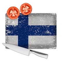 Finland : Gift Cutting Board Flag Retro Artistic Finnish Expat Country - £22.79 GBP