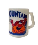 Vintage Magic Mountain Mug Federal Milk Glass Bloop Troll Juice Coffee Cup - $62.52 CAD