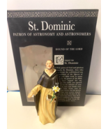 Saint Dominic 4&quot; H Statue, Prayer Card + Bio, New #RM-006 - $401.68 MXN