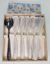 Vtg 6 Pc Maurice Stables MS Loxley EPNS Sheffield England Dessert Fork 5&quot; - £9.27 GBP