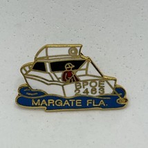 Margate Florida Elks Lodge 2463 BPOE Benevolent Protective Order Enamel Hat Pin - £6.27 GBP