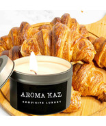 French Croissants Scented Tin Candles Hand Poured Vegan Friendly Eco Soy - $284.64 MXN+