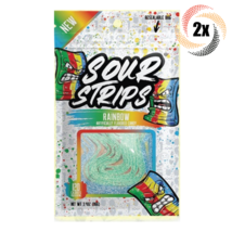 2x Bags Sour Strips New Rainbow Flavored Candy | 3.4oz | Fast Shipping - £12.61 GBP