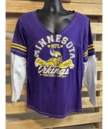 NFL Minnesota Vikings Long Sleeve Raglan Shirt Woman&#39;s Size 3XL KG JD - €8,59 EUR