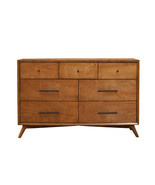 56&quot; Brown Solid Wood Seven Drawer Double Dresser - €994,11 EUR
