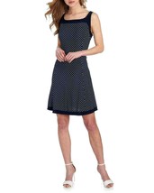 New Anne Klein Navy Blue White Dots Flare Career Dress Size Xl $119 - £60.07 GBP