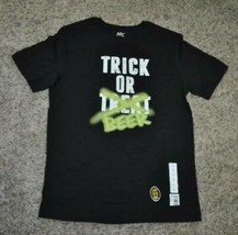 Mens Halloween Shirt Trick or Beer Black Crew Short Sleeve-sz M - $14.85