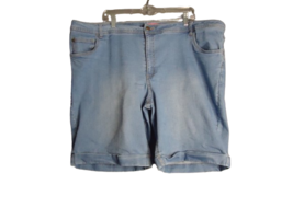 Woman Within Cuffed Denim Shorts Light Wash Womens Size 24W - $17.81