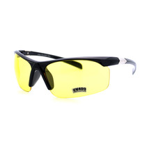 Driving Mid Circle Sports Sunglasses Wrapping Frame Black, Yellow Lenses-
sho... - £7.01 GBP
