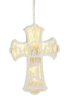 Gallerie Ii White Cross Lighted Cardboard CUT-OUT Shadow Box Nativity Ornament - £10.13 GBP