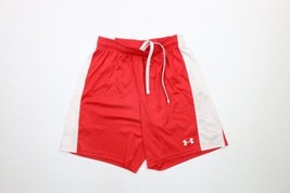 Under Armour Mens Medium Distressed Running Jogging Soccer Shorts Red Po... - $29.65