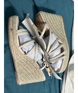 Torrid Strappy Lace Up Platform Wedge Beige Sandals Size 12W-NWT - $39.59