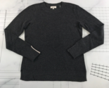Kinross Cashmere Crewneck Sweater Womens Extra Small Dark Grey Long Slee... - $44.54