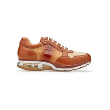 Belvedere Gino Genuine Ostrich,Italian Calf Leather Sneaker Brandy Bone E24 image 2