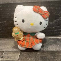 Ty Hello Kitty Christmas Gingerbread Man Dress Beanie Baby 6” Plush Doll Sanrio - £7.78 GBP