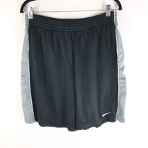 Nike Basketball Mens Athletic Shorts Striped Pockets Drawstring Black Gray L - £6.16 GBP