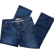 Old Navy Ultra Low Waist Stretch Denim Bootcut Blue Jeans Pockets Womens 10 - $14.99